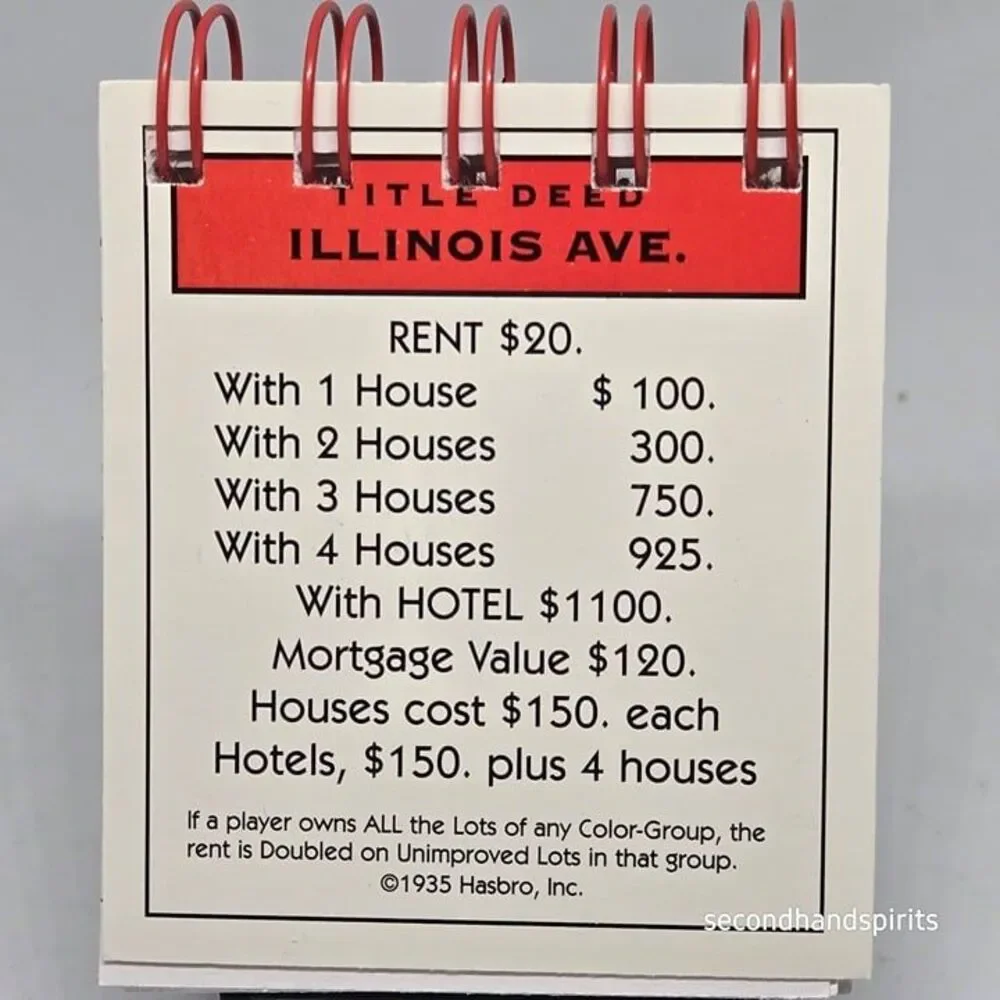 Hand-Assembled Monopoly-Themed Mini Journal -Illinois Ave